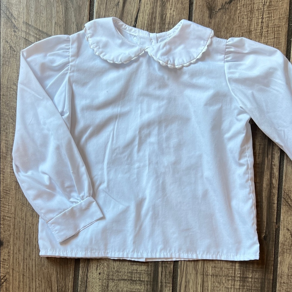 Elegant White Kids Blouse with Peter Pan Collar